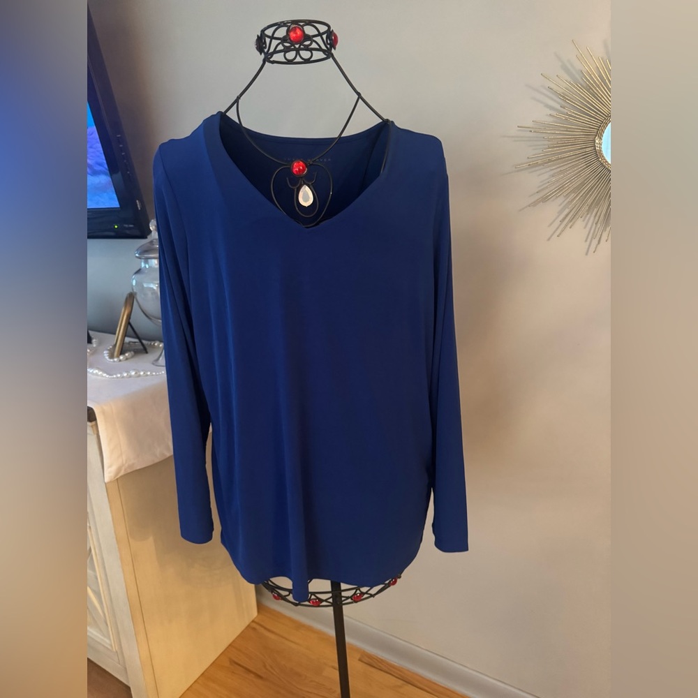 Susan Graver Royal Blue Long Sleeve Top